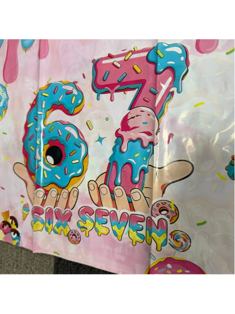 Birthday Party Decorations Banner Set, Pink and Blue 67 theme